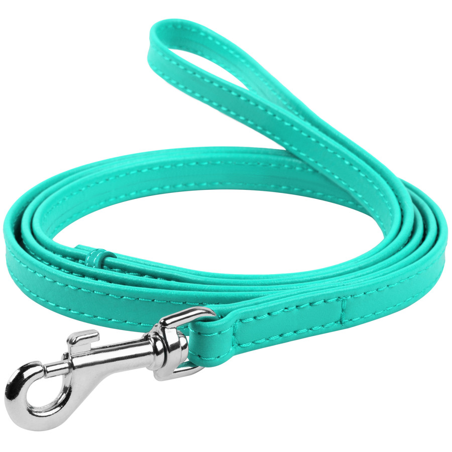 WAUDOG Glamour genuine leather dog leash, menthol, W 25 mm, L 122 cm