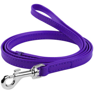 Поводок для собак кожаный WAUDOG Glamour, фиолетовый