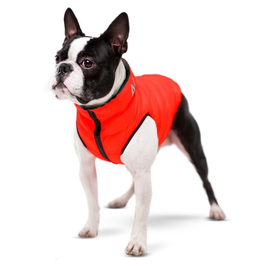 Двостороння курточка для собак AiryVest червоно-чорна
