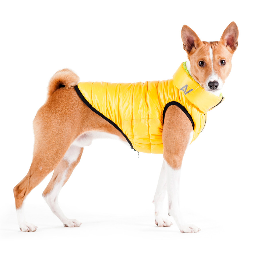 Двостороння курточка для собак AiryVest жовто-салатова
