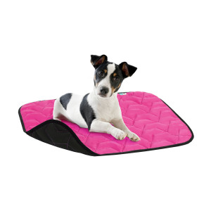 Ультралёгкая подстилка для собак AiryVest, розовая/черная