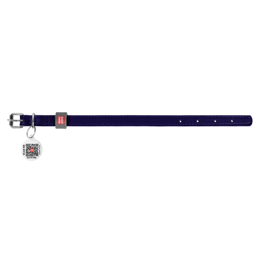 Кожаный ошейник для собак WAUDOG Classic 19-25 см 12 мм Фиолетовый 
