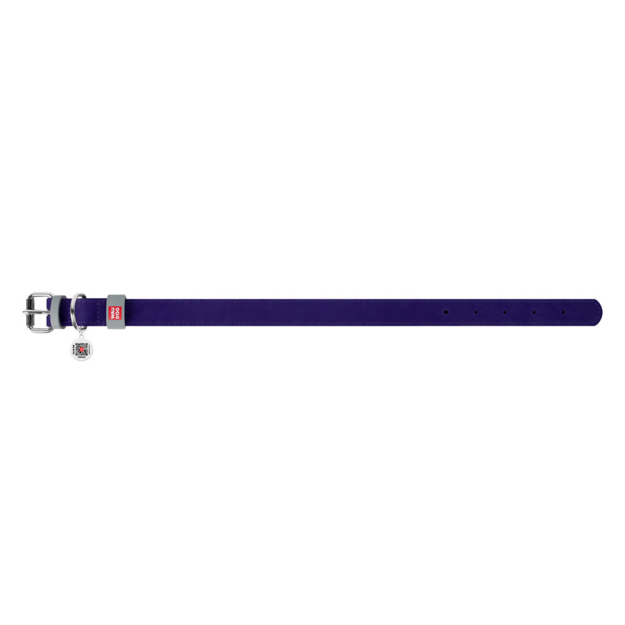 Шкіряний нашийник для собак WAUDOG Classic 27-36 см 15 мм Фіолетовий