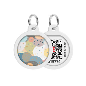 WAUDOG Smart ID pet tag with QR passport, premium, "Abstraction" design, Ø 25 mm