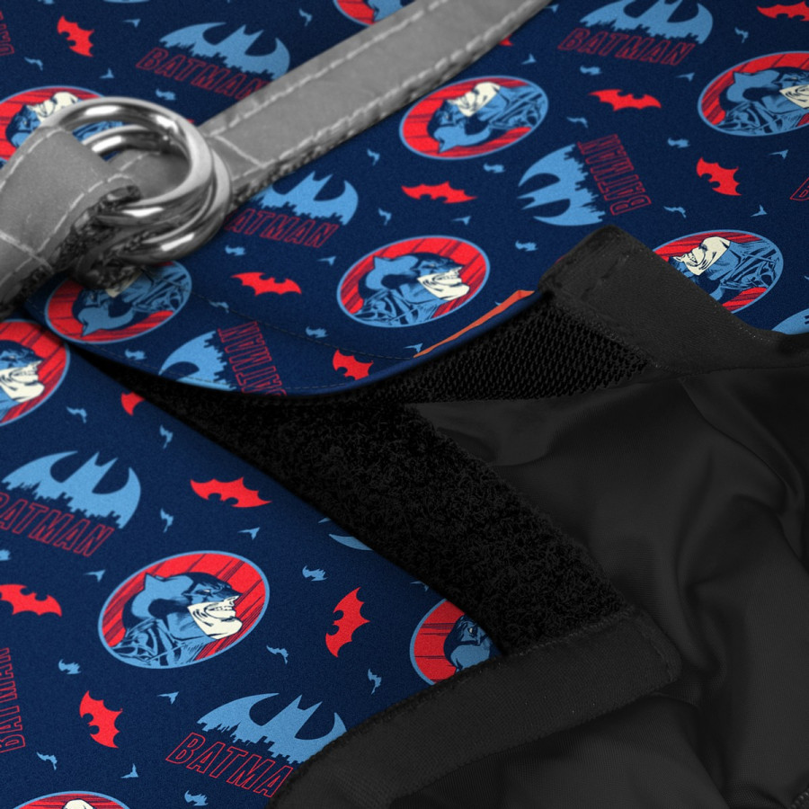 WAUDOG Clothes soft dog harness with QR-passport, "Batman blue red" design
