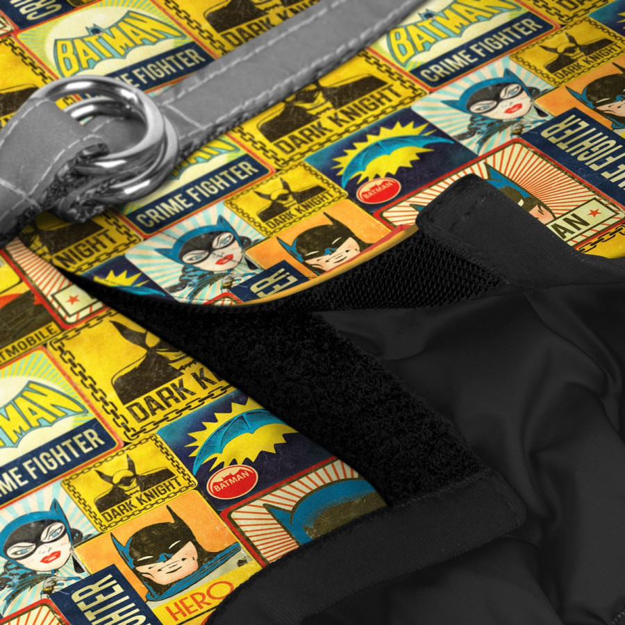 WAUDOG Clothes soft dog harness with QR-passport, "Batman vintage" design