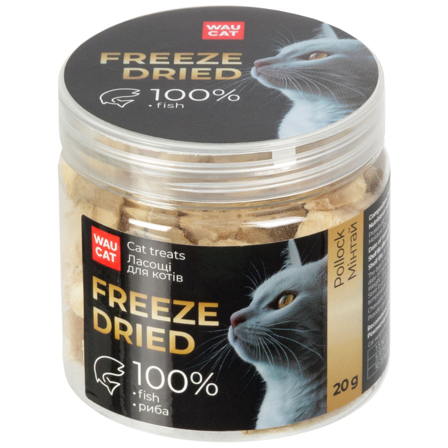 Лакомство для кошек WAUCAT Treats Freeze dried Минтай, 20 г