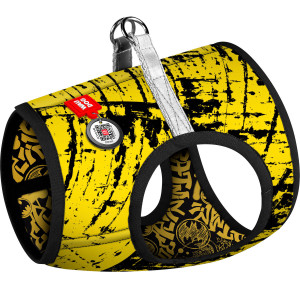 Шлея для собак м’яка WAUDOG Clothes з QR паспортом, малюнок "Бетмен ескіз"