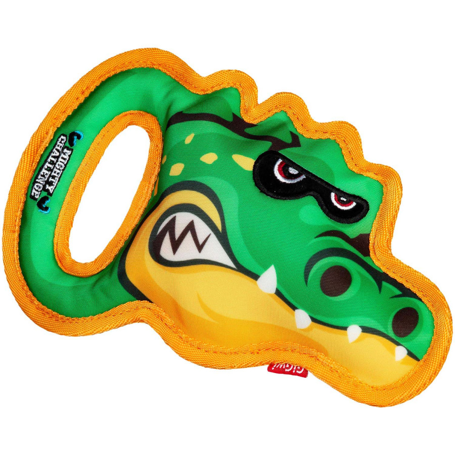 Іграшка для великих собак Крокодил з пищалкою GiGwi MIGHTY CHALLENGE, зносостійкий текстиль, M, 25 см