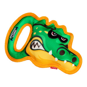 Іграшка для великих собак Крокодил з пищалкою GiGwi MIGHTY CHALLENGE, зносостійкий текстиль, M, 25 см