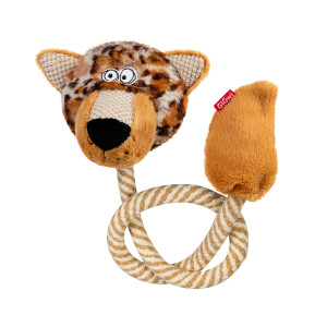 Игрушка для собак Леопард с пищалкой и веревкой GiGwi ECO FRIENDZ, переработанный текстиль, L, 76 см