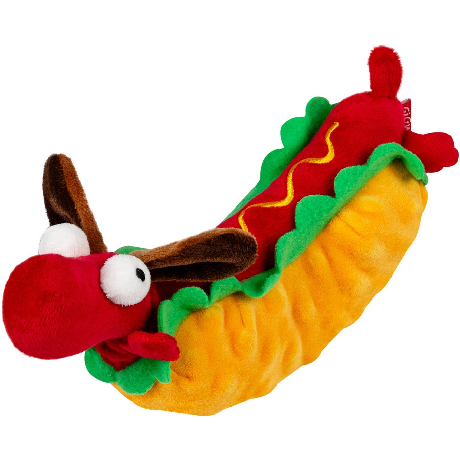 Іграшка для собак Хот-Дог з пищалкою GiGwi Foody Friends, текстиль, плюш, 24 см