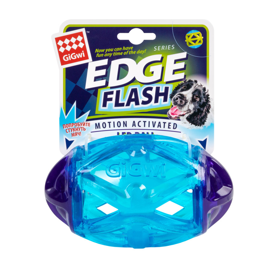 Іграшка для собак Регбі м'яч, що світиться GiGwi Edge flash, гума, 15 см