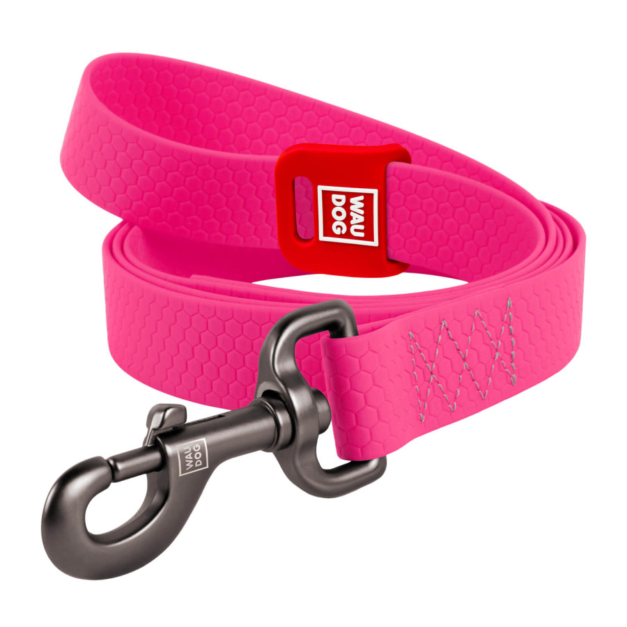 WAUDOG Waterproof dog leash with QR-passport, pink