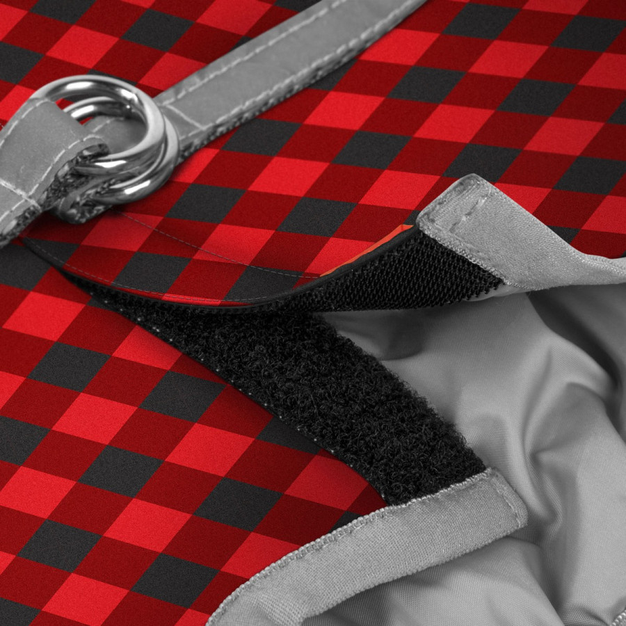 Harness WAUDOG Clothes with QR tag, pattern "Tartan red"