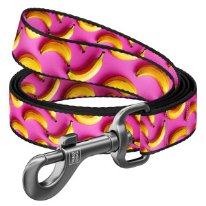 Поводок для собак нейлоновый WAUDOG Nylon, рисунок "Бананы на розовом"