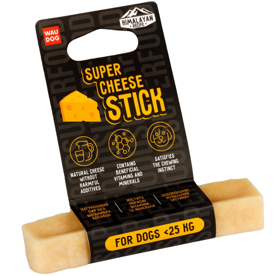 Ласощі для собак WAUDOG Superfood Сирна паличка, розмір S, 35 г, до 25 кг