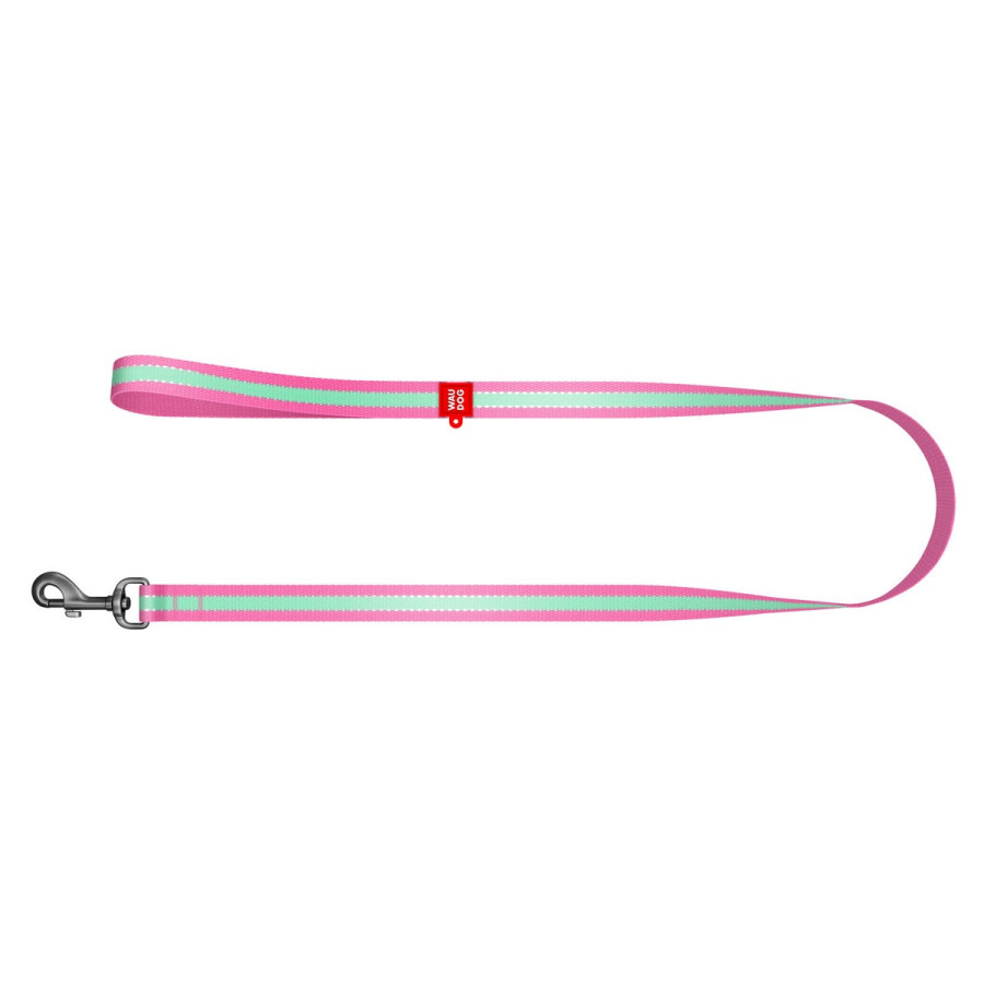WAUDOG Nylon dog leashlight-accumulative (glows in the dark) pink