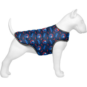 Курточка-накидка для собак WAUDOG Clothes, рисунок "Бэтмен голубовато-красный"