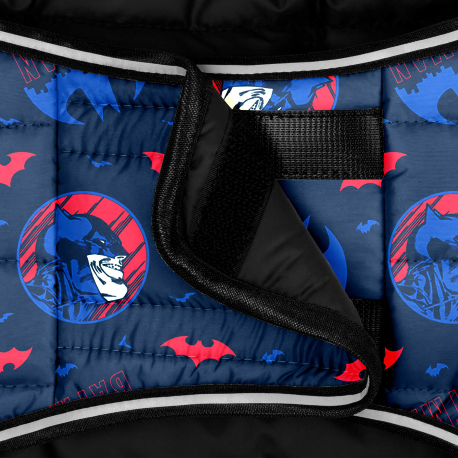 Курточка-накидка для собак WAUDOG Clothes, малюнок "Бетмен блакитно-червоний"