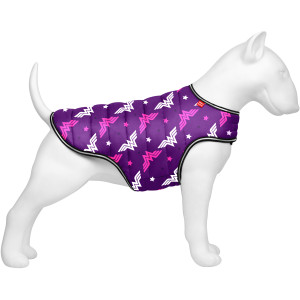 Курточка-накидка для собак WAUDOG Clothes, малюнок "Диво-жінка фіолет"