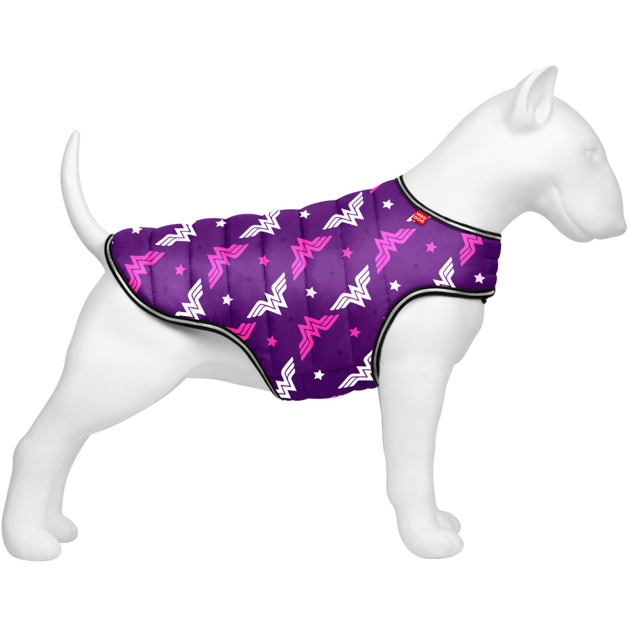 Курточка-накидка для собак WAUDOG Clothes, рисунок "Чудо-женщина фиолет"