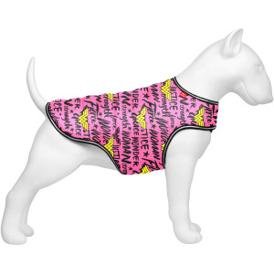 Курточка-накидка для собак WAUDOG Clothes, малюнок "Диво-жінка в рожевому"