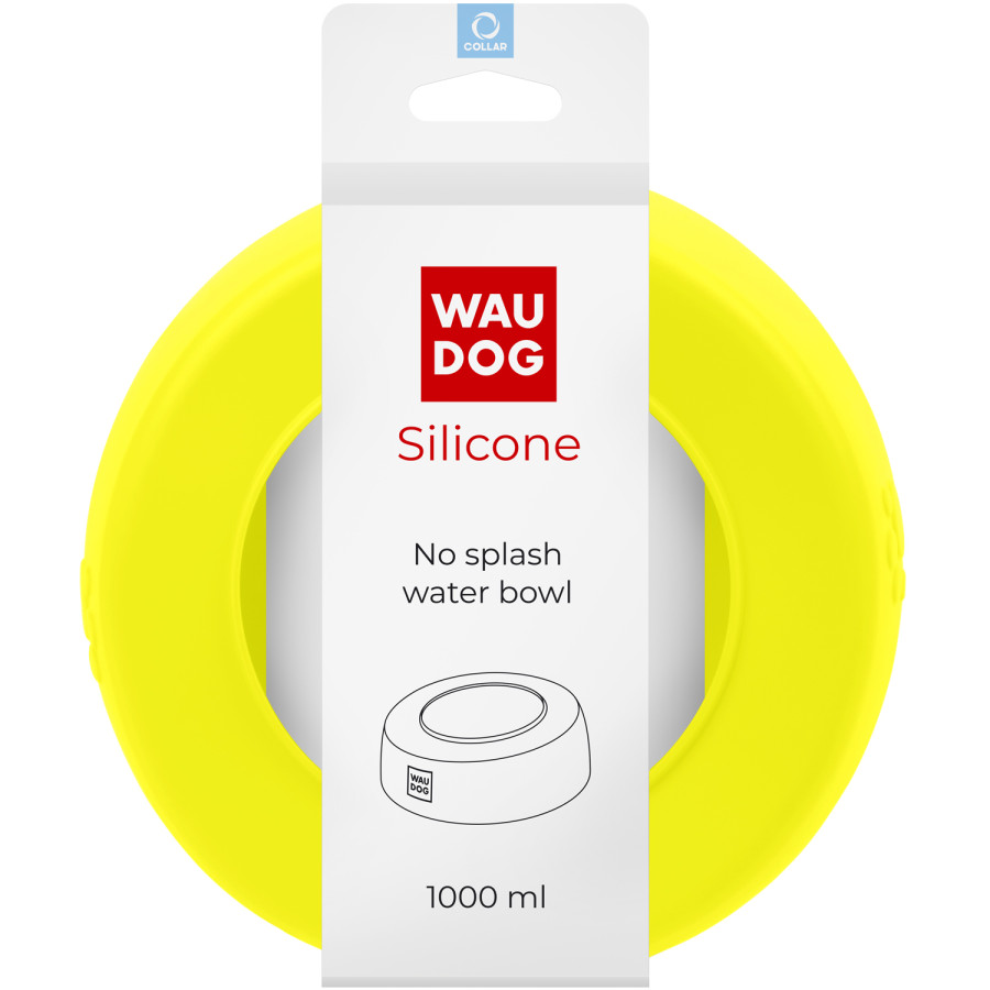 Миска-непроливайка WAUDOG Silicone, 1000 мл, жовта