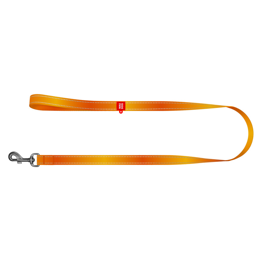 Поводок для собак нейлоновый WAUDOG Nylon Mono светоотражающий, оранжевый
