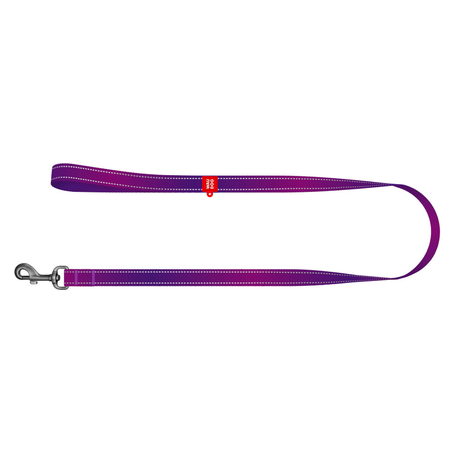 Повідець для собак нейлоновий WAUDOG Nylon Mono світловідбивний, фіолетовий