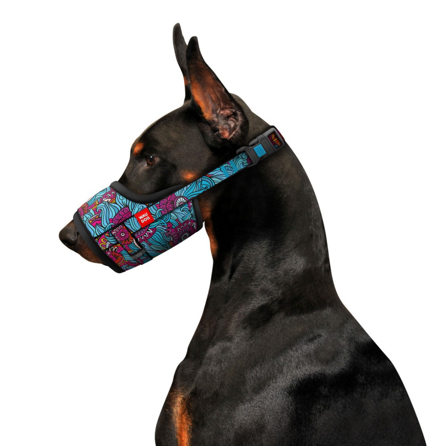 Намордник для собак WAUDOG Nylon, рисунок "Лето", пластиковый фастекс