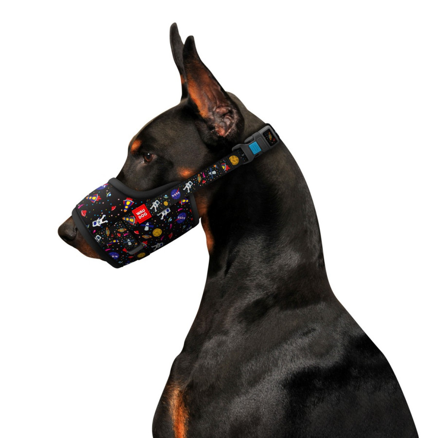 Намордник для собак WAUDOG Nylon, рисунок "NASA", пластиковый фастекс