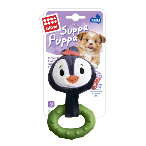 Іграшка для собак Пінгвін з пискавкою GiGwi Suppa Puppa, текстиль / гума, 15 см