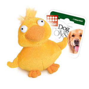Іграшка для собак Качка з пискавкою GiGwi Plush, плюш, штучне хутро, тканина, МТХ, 11 см