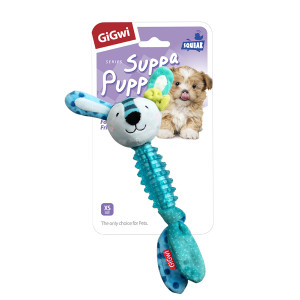 Игрушка для собак Заяц с пищалкой GiGwi Suppa Puppa, текстиль / резина, 15 см