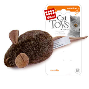 Іграшка для котів Мишка з електронним чіпом GiGwi Melody chaser, штучние хутро, 15 см