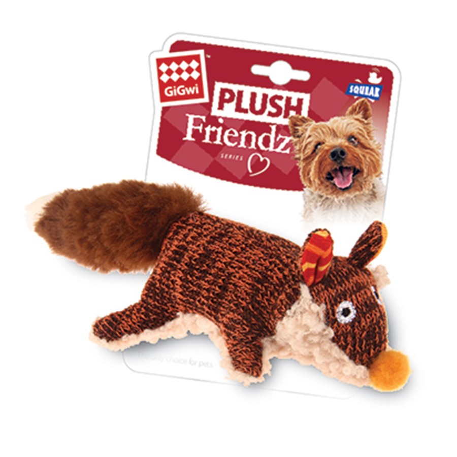 Іграшка для собак Лисиця з пискавкою GiGwi Plush, текстиль, 9 см