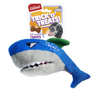 Іграшка для собак Акула для ласощів з пискавкою GiGwi Basic, текстиль, 30 см