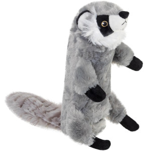 Игрушка для собак Шкурка енота с бутылкой пищалкой GiGwi Catch&fetch, искусственный мех, пластик, 51 см