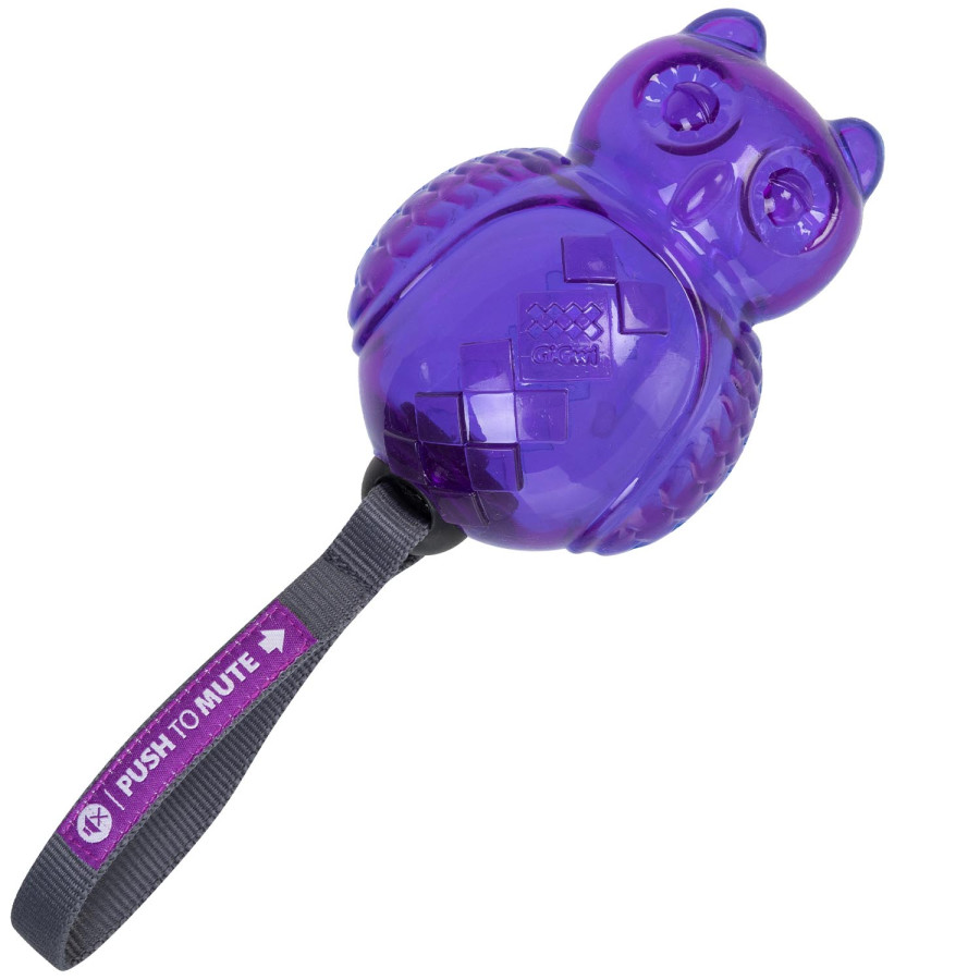 Игрушка для собак Сова с отключаемой пищалкой GiGwi Push to mute, TPR Резина, нейлон, 14 см