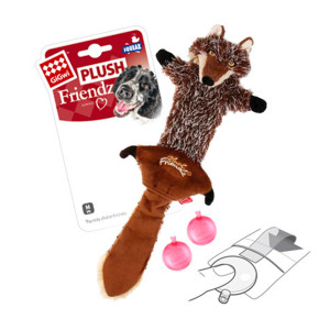 Іграшка для собак Вовк з пискавками GiGwi Plush, текстиль, 37 см