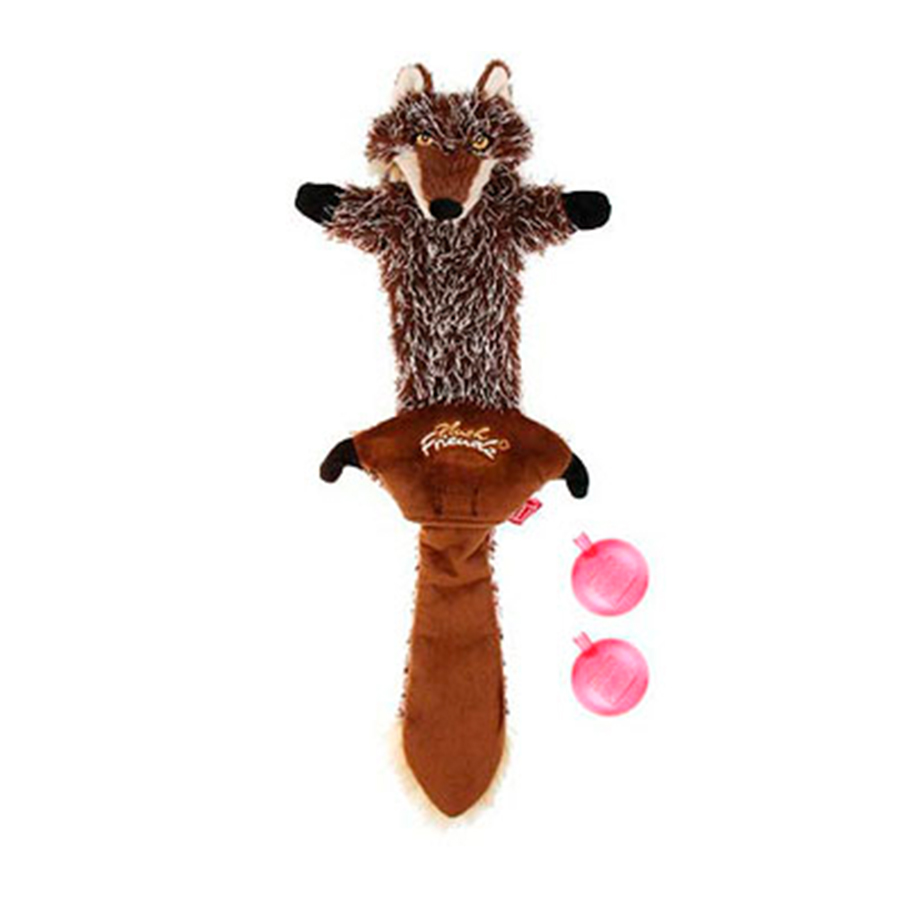 Іграшка для собак Вовк з пискавками GiGwi Plush, текстиль, 37 см