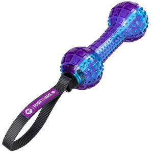 Игрушка для собак Гантеля с отключаемой пищалкой GiGwi Push to mute, TPR Резина, нейлон, 18 см