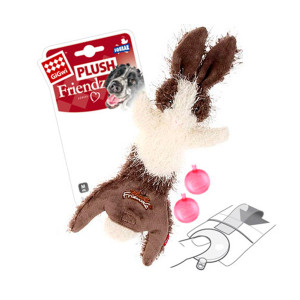 Іграшка для собак Заєць, шкурка з пискавкою GiGwi Plush, текстиль, 47 см