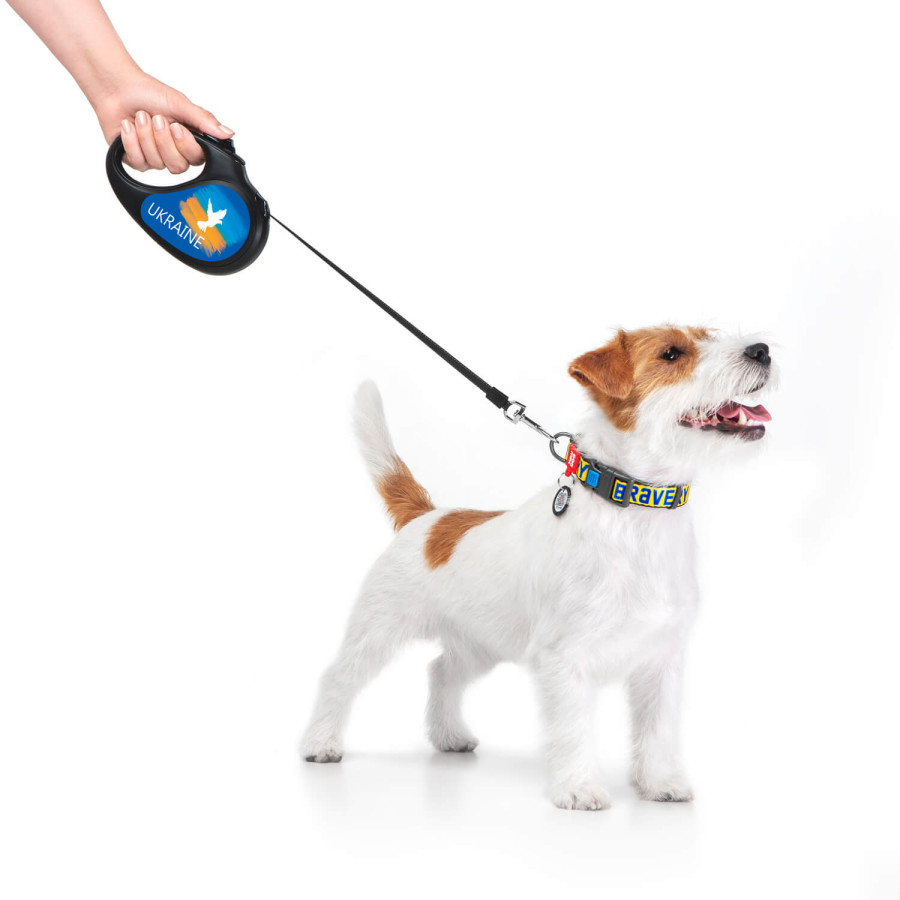 Повідець-рулетка для собак WAUDOG R-leash, малюнок "Прапор"