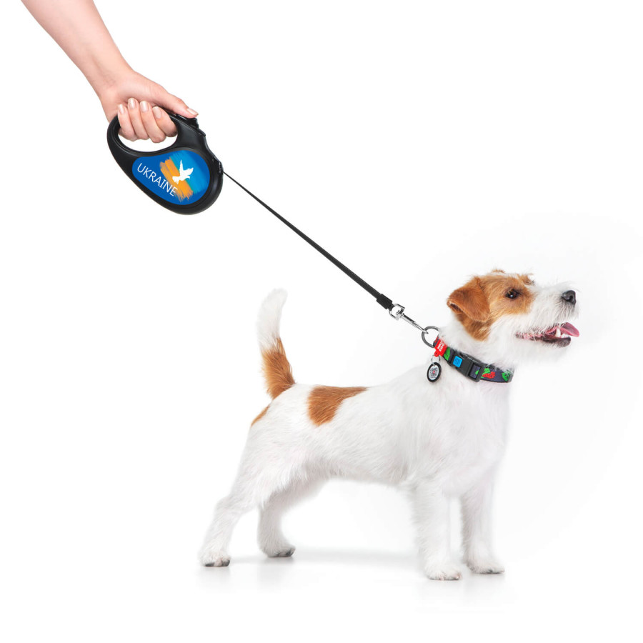 Поводок-рулетка для собак WAUDOG R-leash, рисунок "Флаг"