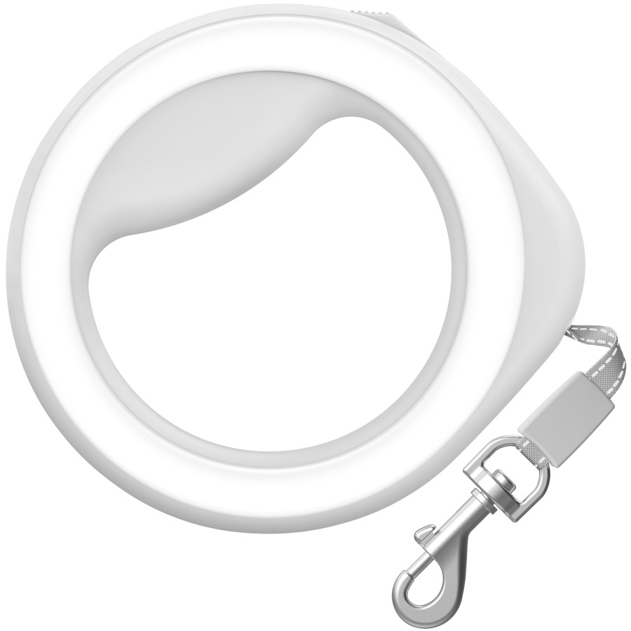 Retractable Leash round WAUDOG, size XS-M, up to 40 кг, 2,9 м, white