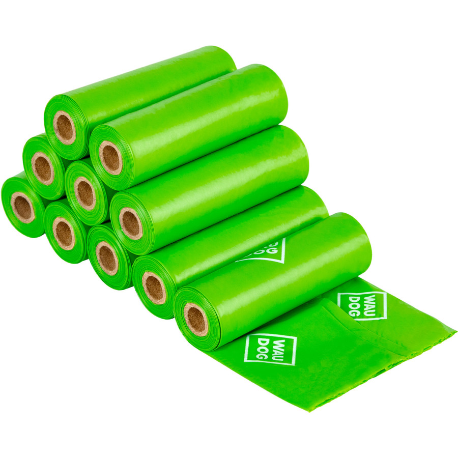 Біорозкладні пакети малі WAUDOG для прибирання за тваринами, 20х25 см , уп. 30 рул (210 шт)