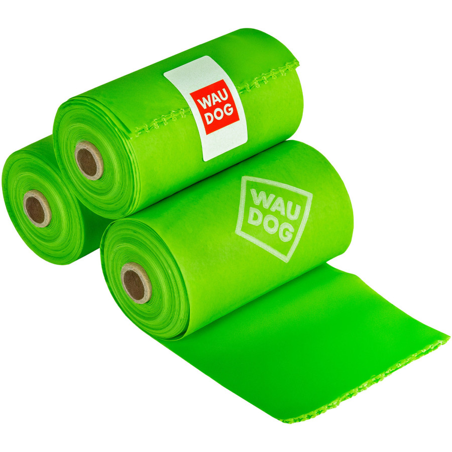 Біорозкладні пакети WAUDOG для прибирання за тваринами, 22х33 см , уп. 20 рул (300 шт)